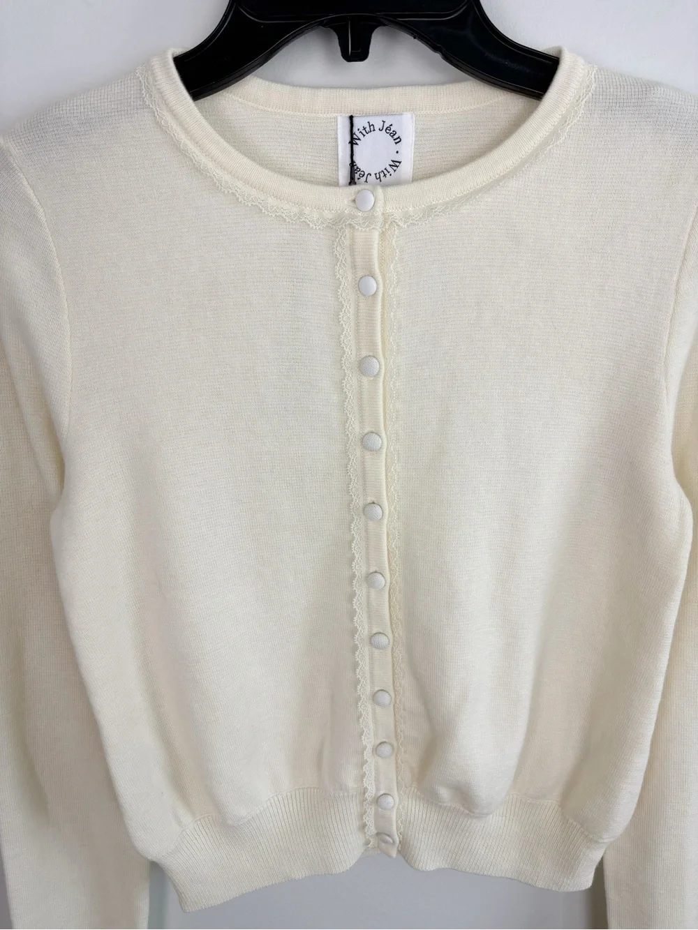 With Jean Poppy Top in Cream Size XXS